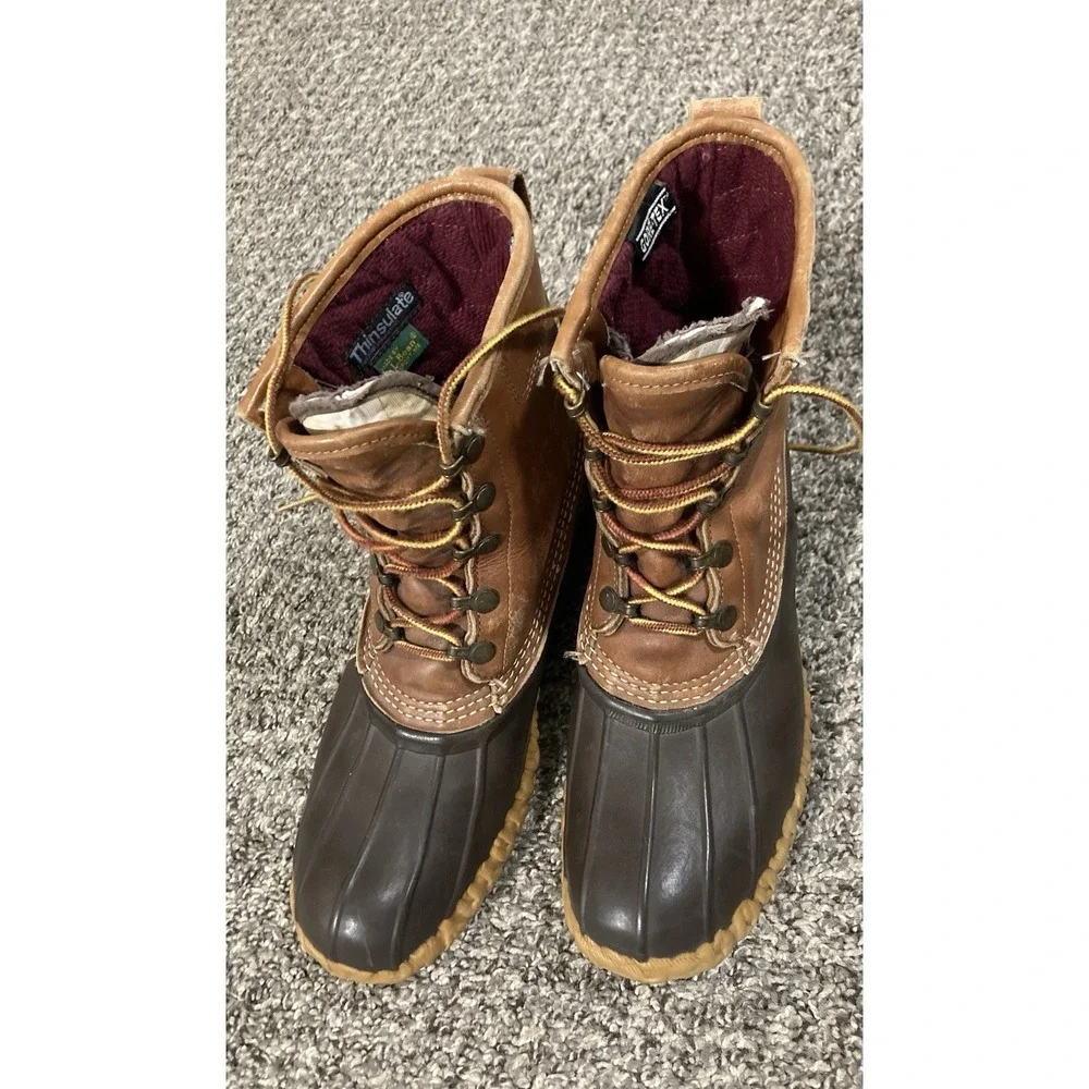 L.L.‎ Bean Maine Hunting Shoe Duck Boots Gore-Tex Thinsulate Brown Leather